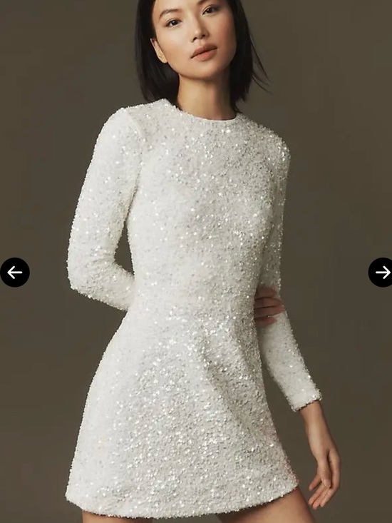 Helsi Dresses & Skirts - Helsi Long-Sleeve White Sequin Mini Dress